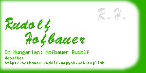 rudolf hofbauer business card